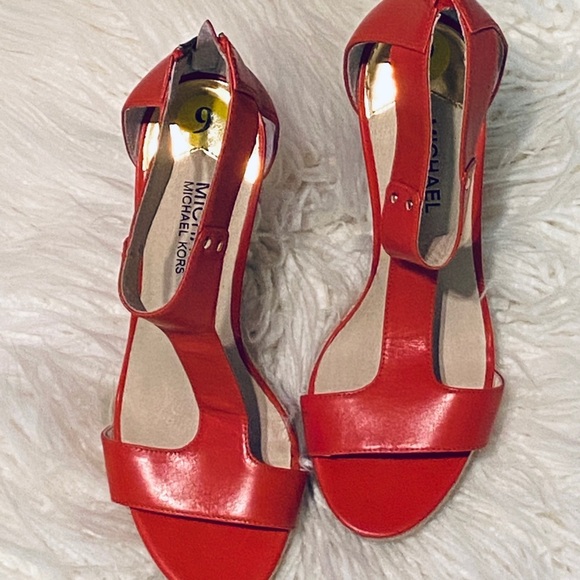 Michael Kors Red Wedge Sandals - Picture 5 of 8